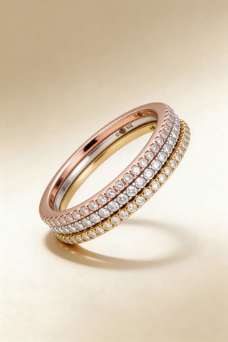 3 alianzas Belle Alliances - Oro rosa, oro blanco, oro amarillo y diamantes