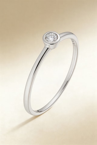 Solitario Clos - Oro blanco y diamante