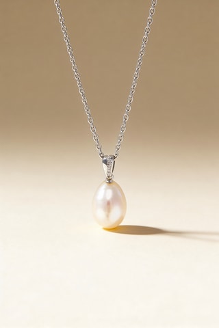 Colgante Luliwa - Oro blanco, diamantes y perla cultivada