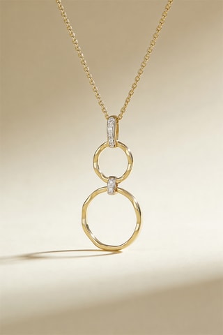 Colgante Gold circles - Oro amarillo y diamantes