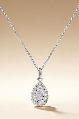 Colgante Goutte de pluie - Oro blanco y diamantes