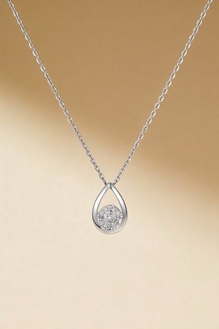 Colgante Goutte Somptueuse - Oro blanco y diamantes