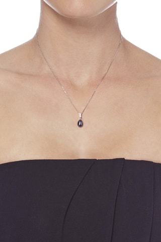 Colgante Ma Perle - Oro blanco, diamante y perla cultivada