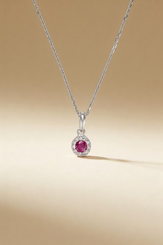 Colgante Précieux Rubis  -  Oro blanco, rubí y diamantes