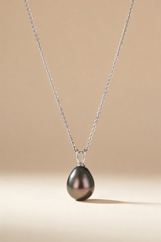 Colgante Perle noire  -  Oro blanco 375/1000 y perlas de agua dulce