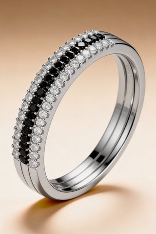 Anillo Trio - Oro blanco y diamantes