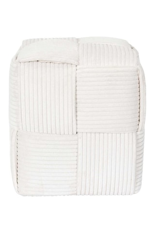 Poef Scott - Beige - Geribd velours