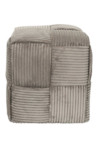 Poef Scott - Taupe - Geribd velours