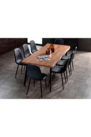 Uitschuifbare Tafel Houtimitatie en Zwart