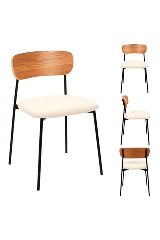 4 Stoelen Loki Hygge - 
Naturel en Crèmekleurig