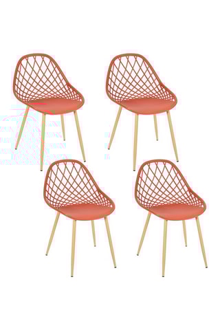 4 tuinstoelen Malaga Oranje en Bruin