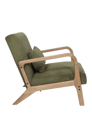 Rubberhouten Fauteuil Scott - Groen - Fluweelzacht.