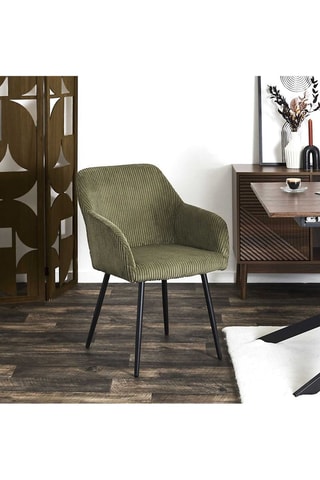 2 Fauteuils Scott - Groen - Geribd velours