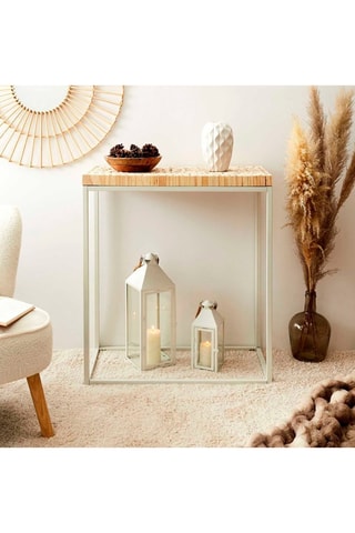 Consoletafel Rondin 
Naturel en Wit