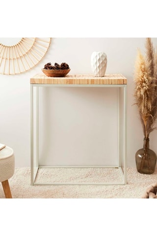 Consoletafel Rondin 
Naturel en Wit