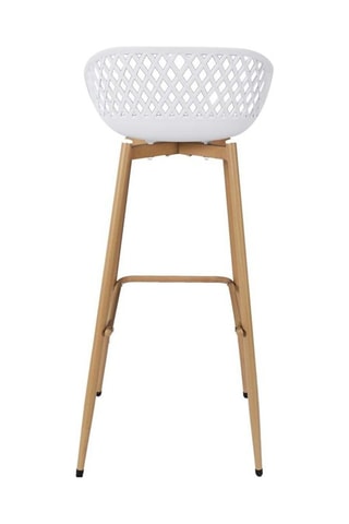 2 Barkrukken Malaga - Wit en houtimitatie