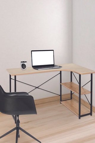 Hoekbureau Zwart en Houtimitatie