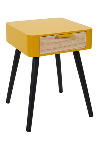 Nachtkastje Mosterdgeel en Zwart