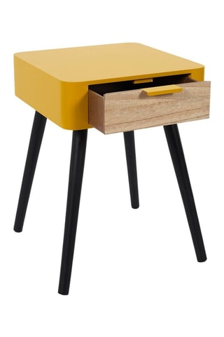 Nachtkastje Mosterdgeel en Zwart