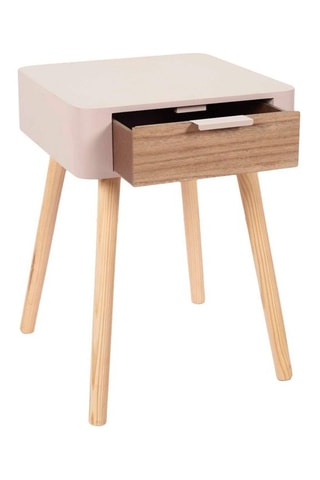 Nachtkastje Roze en Naturel
