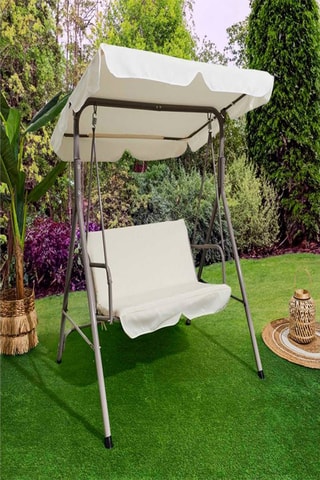 Schommelstoel Sonia Beige en Grijs