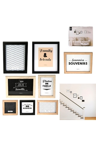 8 Houten Fotolijsten Zwart en Naturel