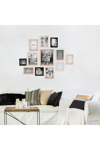 12 Houten Fotolijsten  Zwart en Naturel