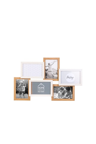 Fotolijst voor 6 Foto’s - Wit en Houtimitatie - 10 x 15 cm