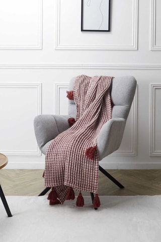 Plaid - Wit en Rood - 125 x 150 cm