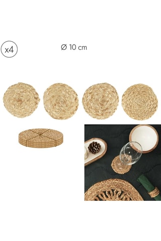 4 Jute Onderzetters - Naturel
