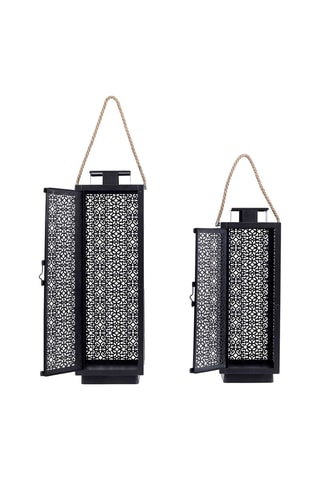 2 lanterne - 
59 e 60,5 cm - Nero