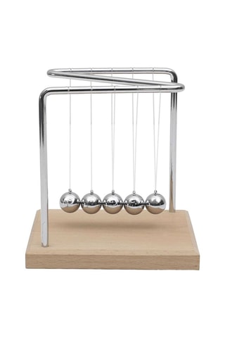 Beukenhouten Pendule - Zilverkleurig en Naturel