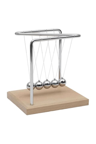 Beukenhouten Pendule - Zilverkleurig en Naturel