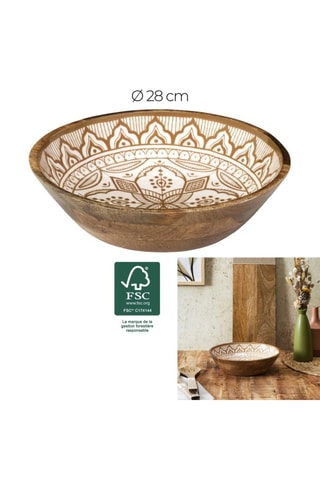 Ensaladera de madera de mango Dune - 28 cm