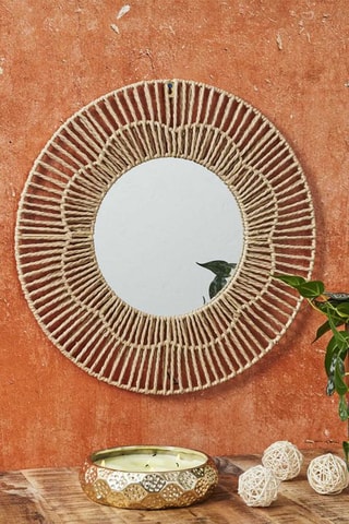 Ronde Spiegel - 50 cm - Naturel