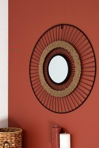 Draadspiegel Zwart en Beige