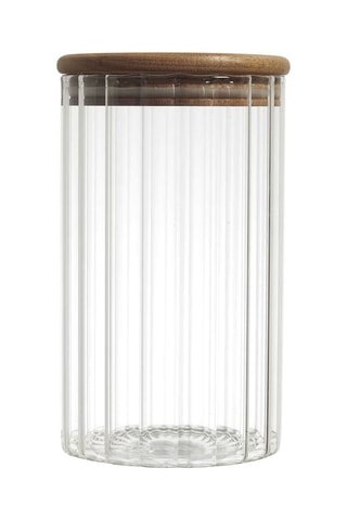 Bewaarbakje van glas en acaciahout- 70 cl