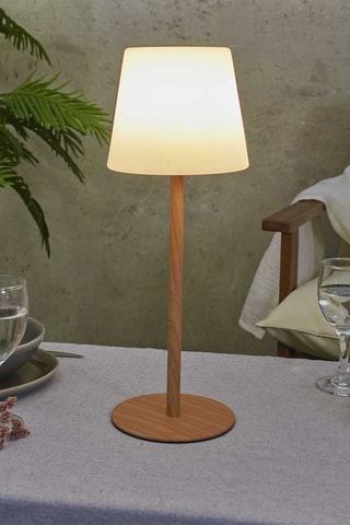 Oplaadbare Lamp Natural - Houtimitatie en Wit