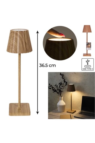 Ledtafellamp - Houtimitatie