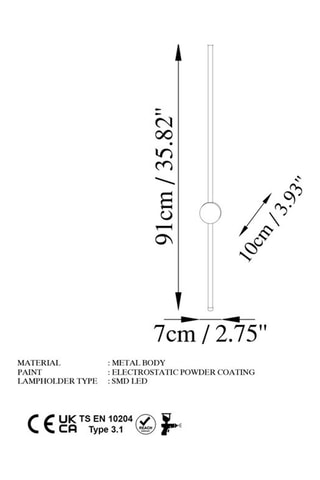 Ledwandlamp Sword - Zwart - 13 W