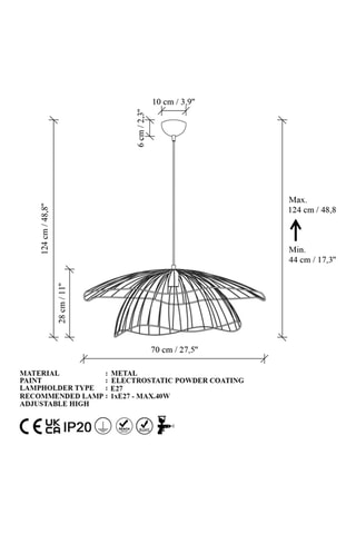 Candeeiro suspenso Mantar - Dourado - 40 W