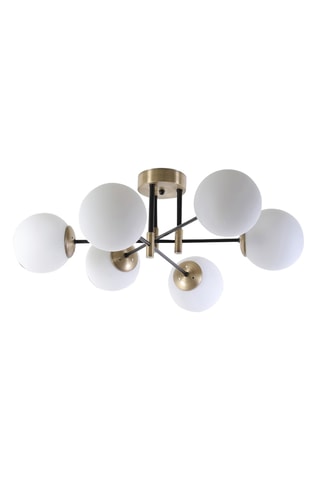 Plafondlamp - Goudkleurig en Zwart - 6 x 60 W