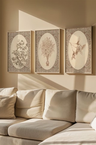 3 Houten Wanddecoraties - Beige - 33 x 48 cm