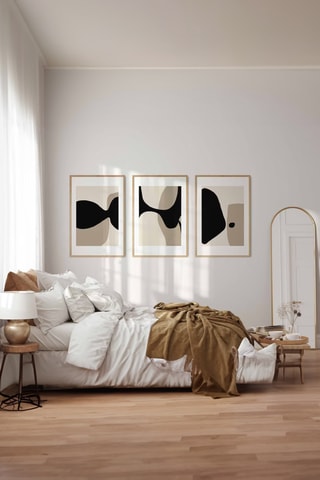 3 Houten Wanddecoraties- Zwart - 33 x 48 x 2 cm