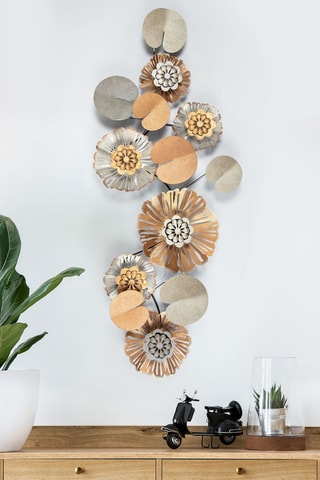 Acessório de parede decoração em metal - 111 x 9 x 47 cm