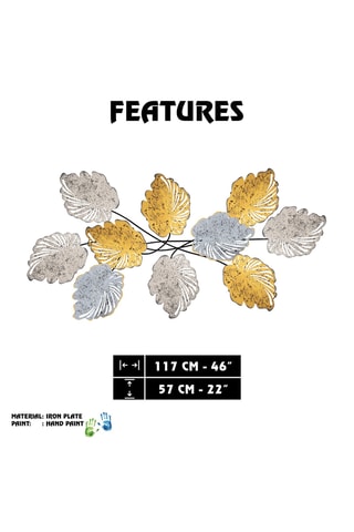 Acessório de parede decoração em metal - 117 x 2 x 57 cm