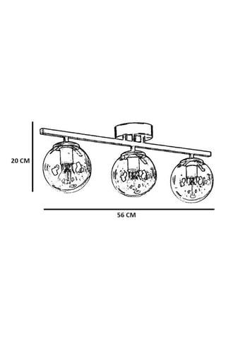 Plafondlamp - Zwart en Wit - 3 x 60 W