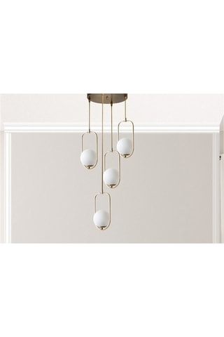 Candeeiro suspenso - Branco - 4 x 60 cm