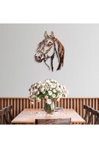 Wanddecoratie Horse - Steenrood en Geel