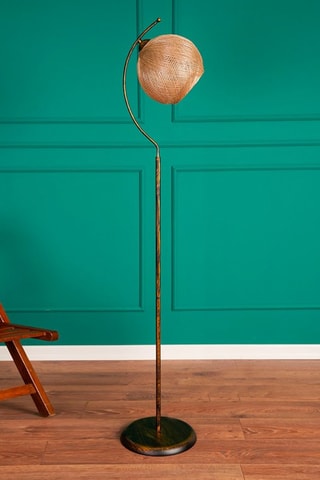 Staanlamp Povimento - Goudkleurig en Naturel - 60 W